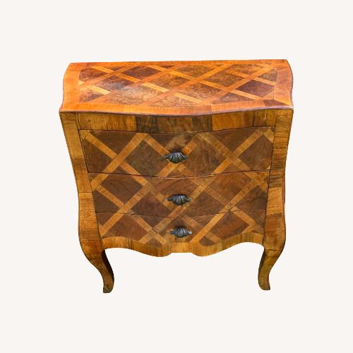 Used Antique Italian Style Commode End Table Marquetry  for sale on AptDeco