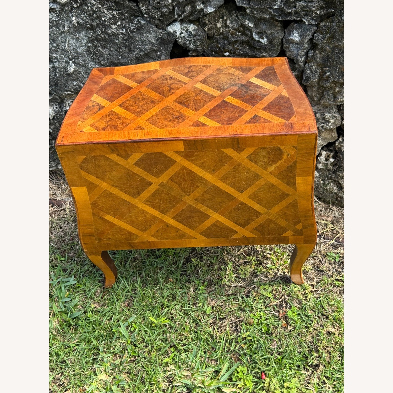 Antique Italian Style Commode End Table Marquetry  - image-1