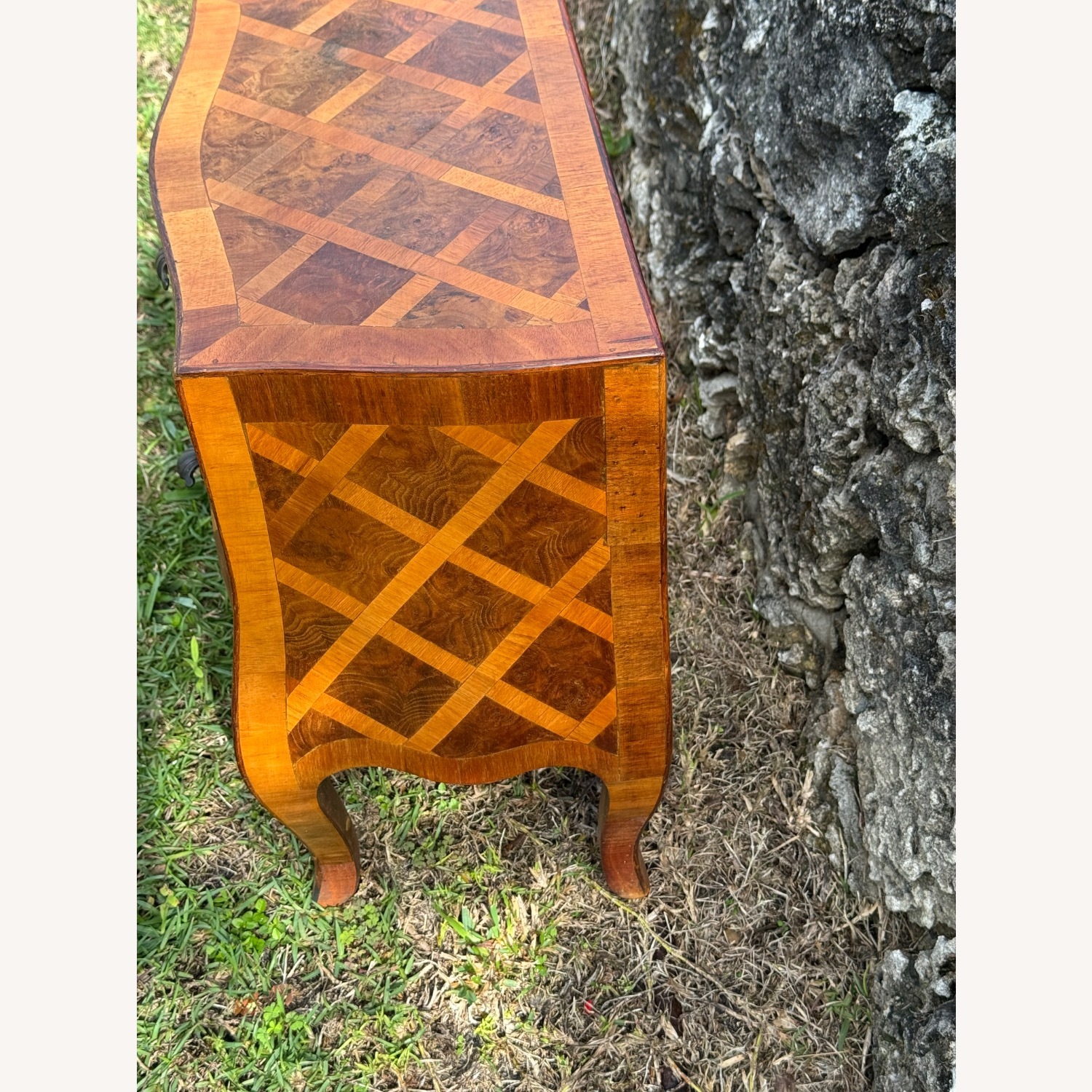 Antique Italian Style Commode End Table Marquetry  - image-2