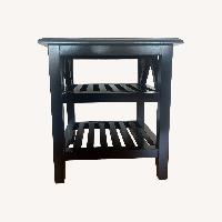 Crate & Barrel Black Wood Side Table