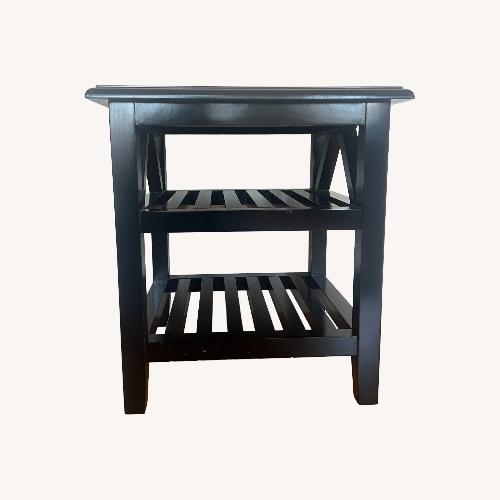 Used Crate & Barrel Black Wood Side Table for sale on AptDeco