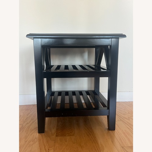 Used Crate & Barrel Black Wood Side Table for sale on AptDeco