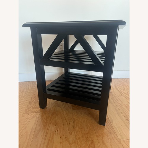 Used Crate & Barrel Black Wood Side Table for sale on AptDeco