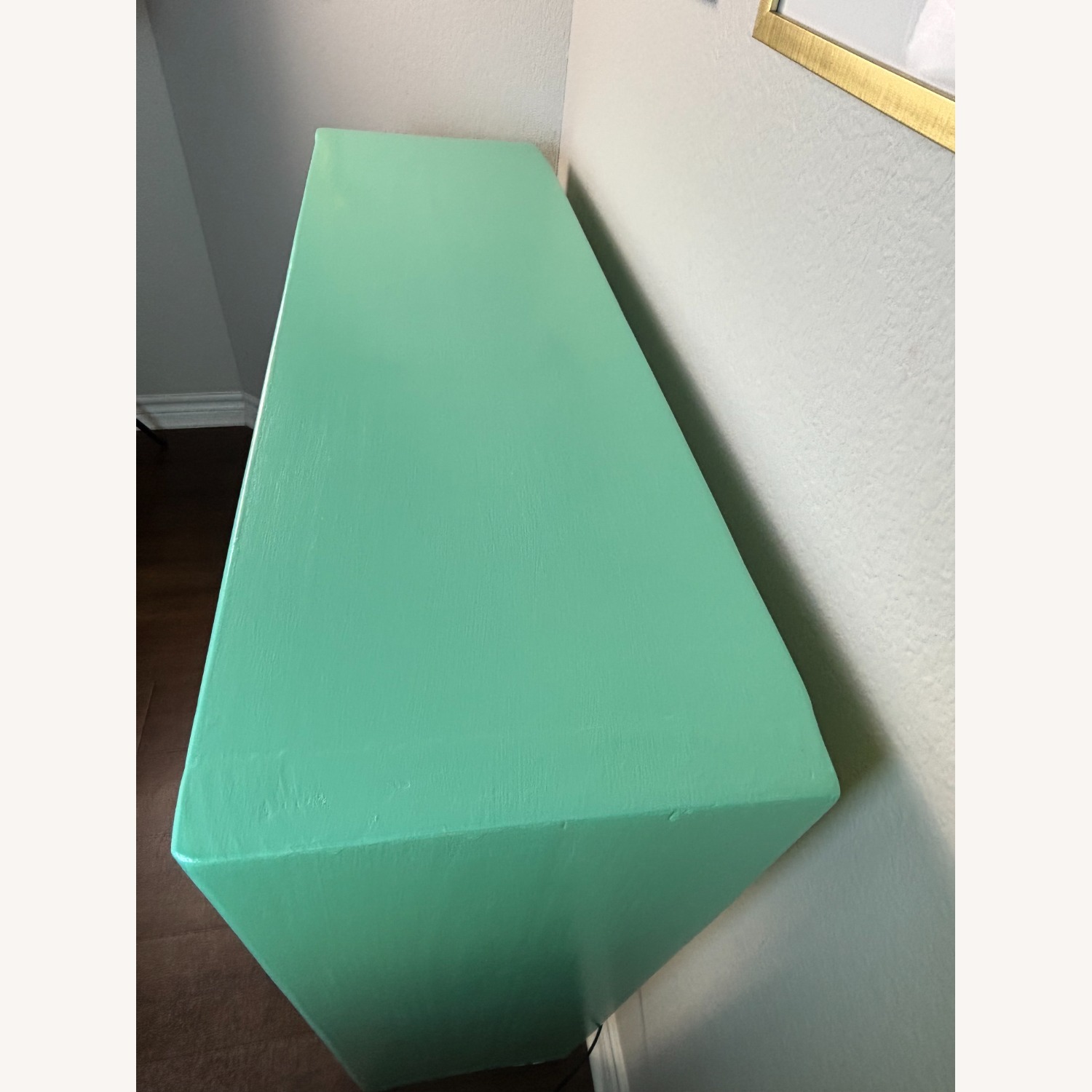 Turquoise Entryway Table with Arch Deco Details - image-5