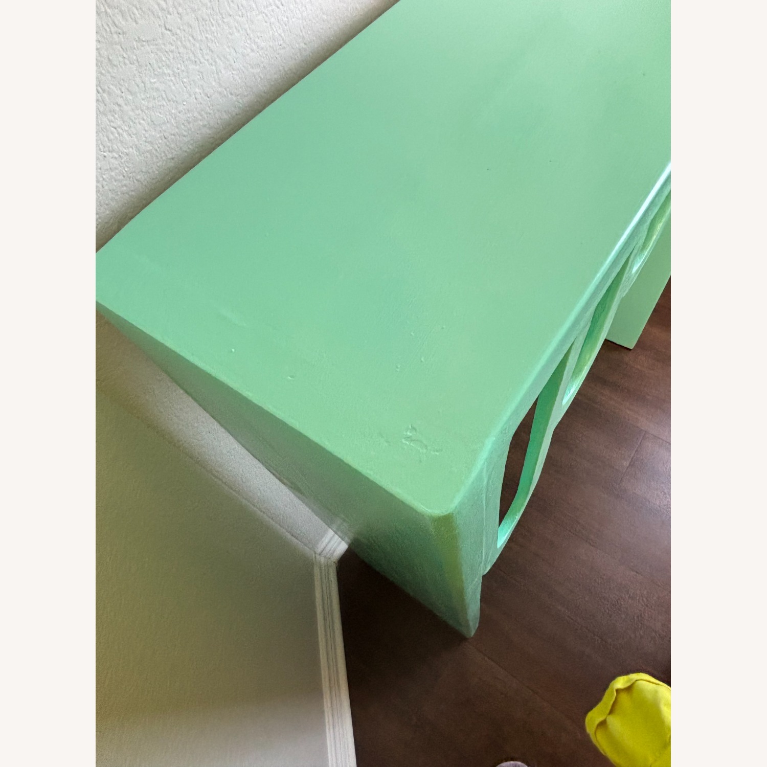 Turquoise Entryway Table with Arch Deco Details - image-3