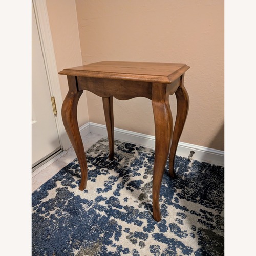 Used Ethan Allen Dark Brown Wood Side Table for sale on AptDeco