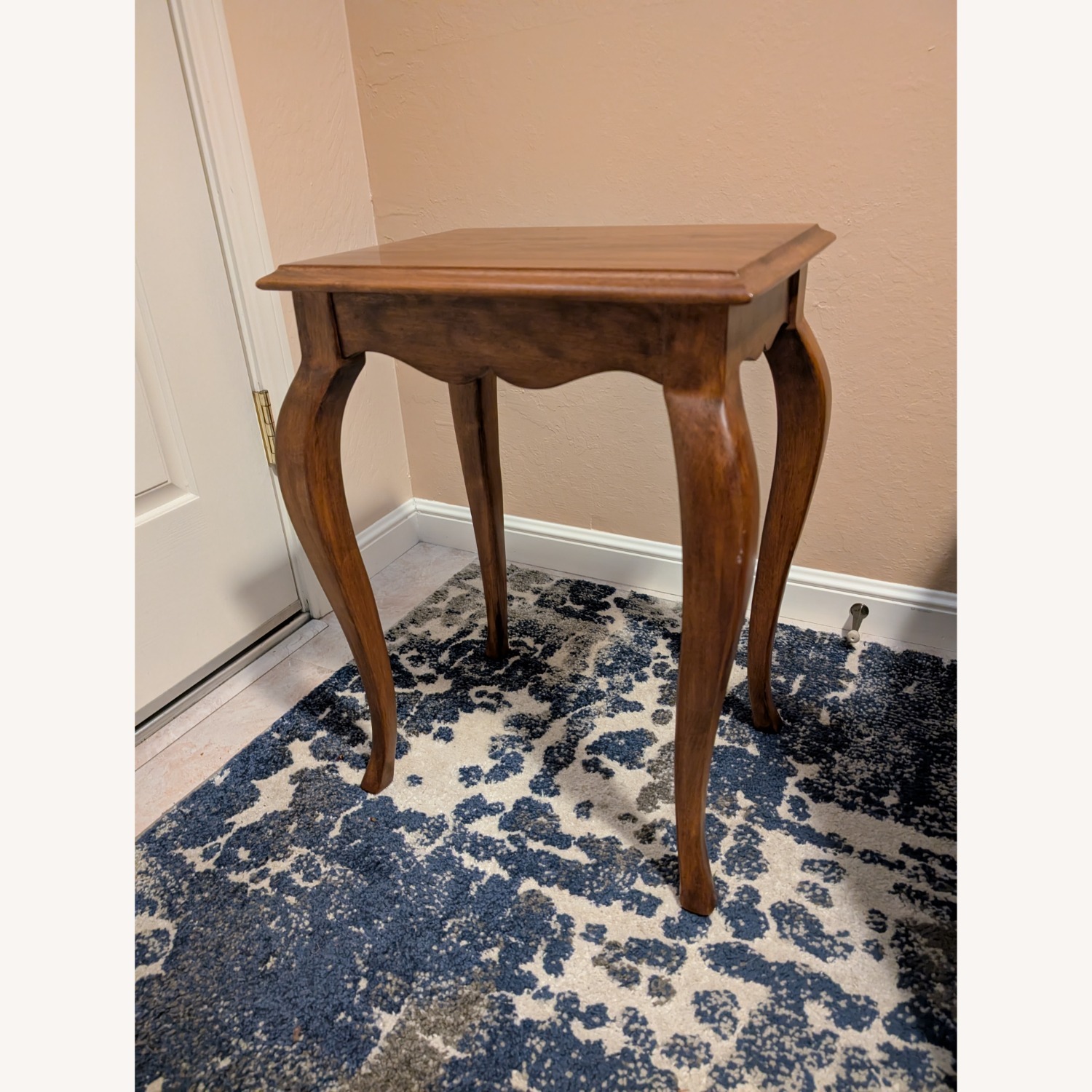 Ethan Allen Dark Brown Wood Side Table - image-2