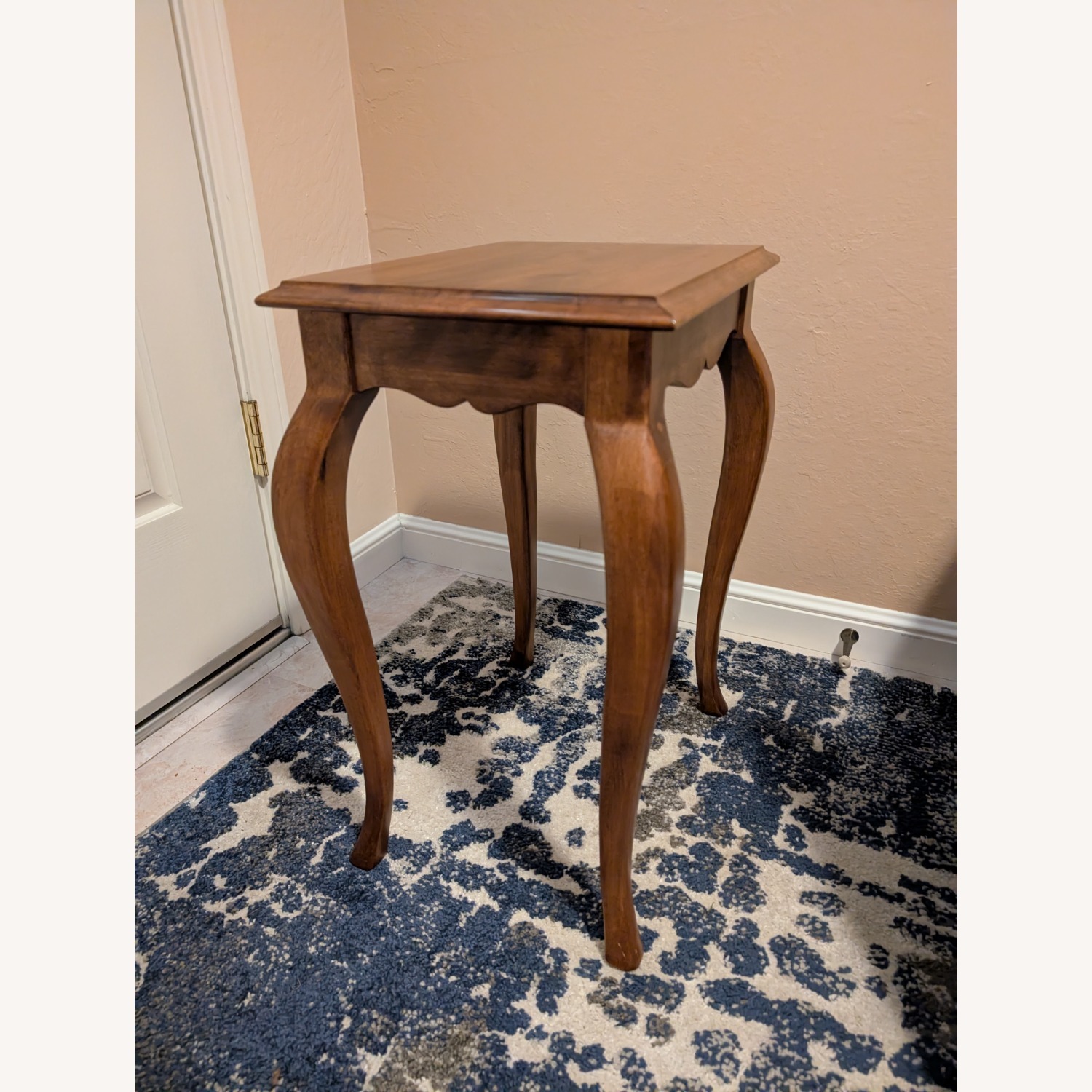 Ethan Allen Dark Brown Wood Side Table - image-1