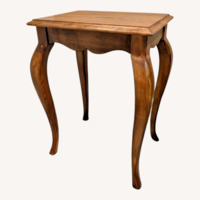 Ethan Allen Dark Brown Wood Side Table