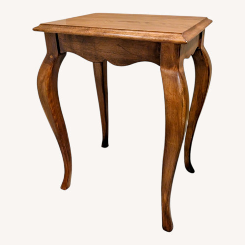 Used Ethan Allen Dark Brown Wood Side Table for sale on AptDeco
