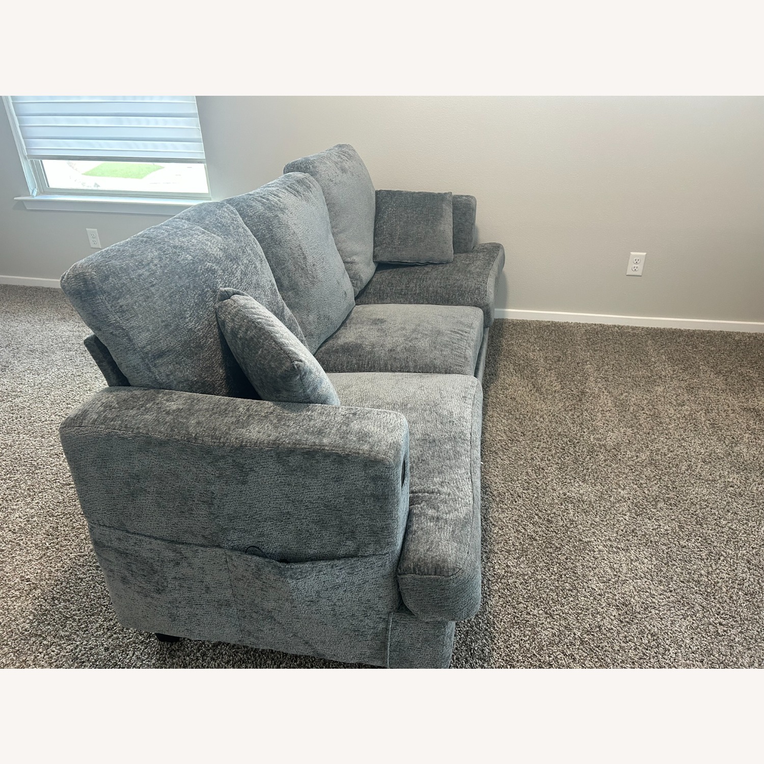 Amazon Light Gray Fabric 3+ Seater Sofa - image-2