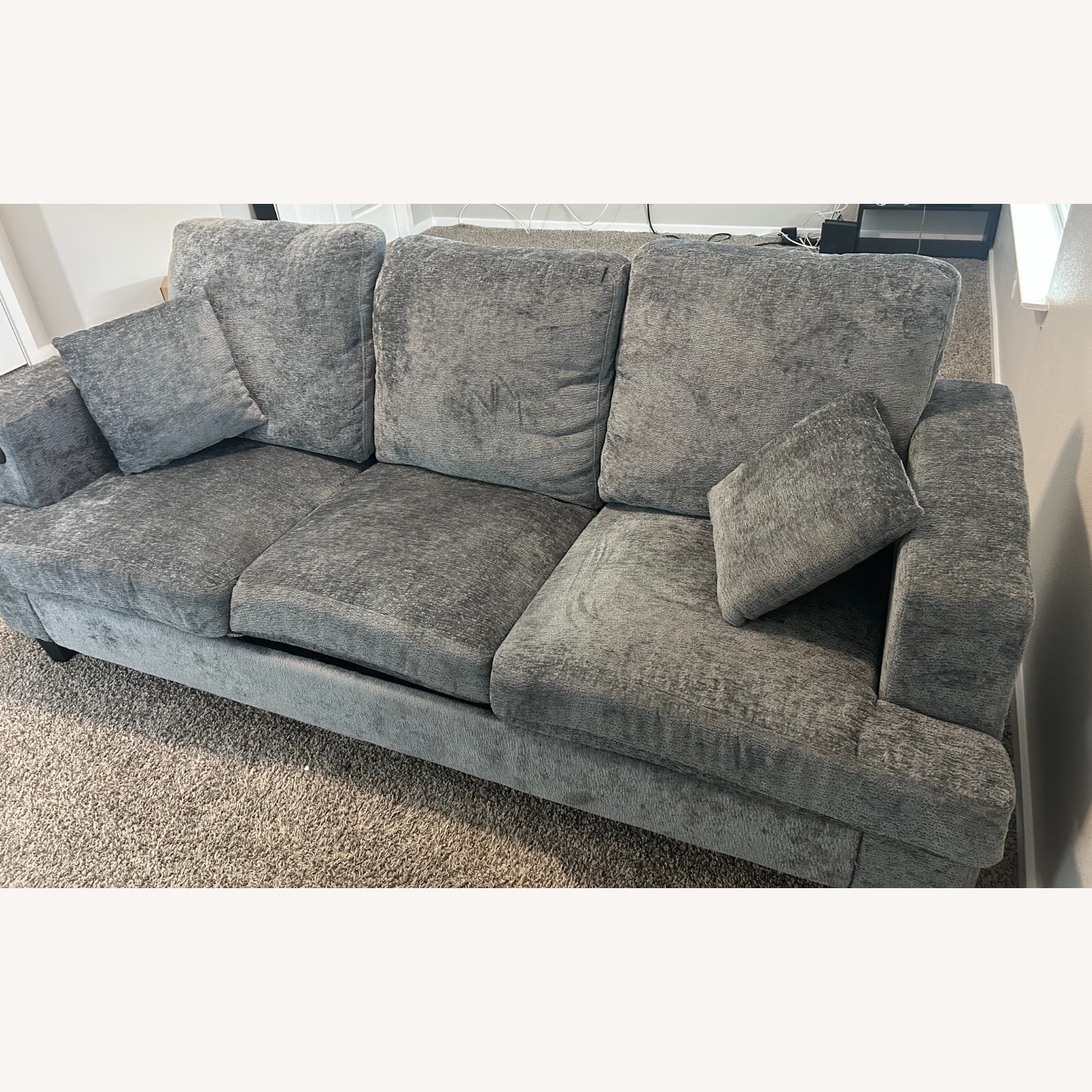 Amazon Light Gray Fabric 3+ Seater Sofa - image-1