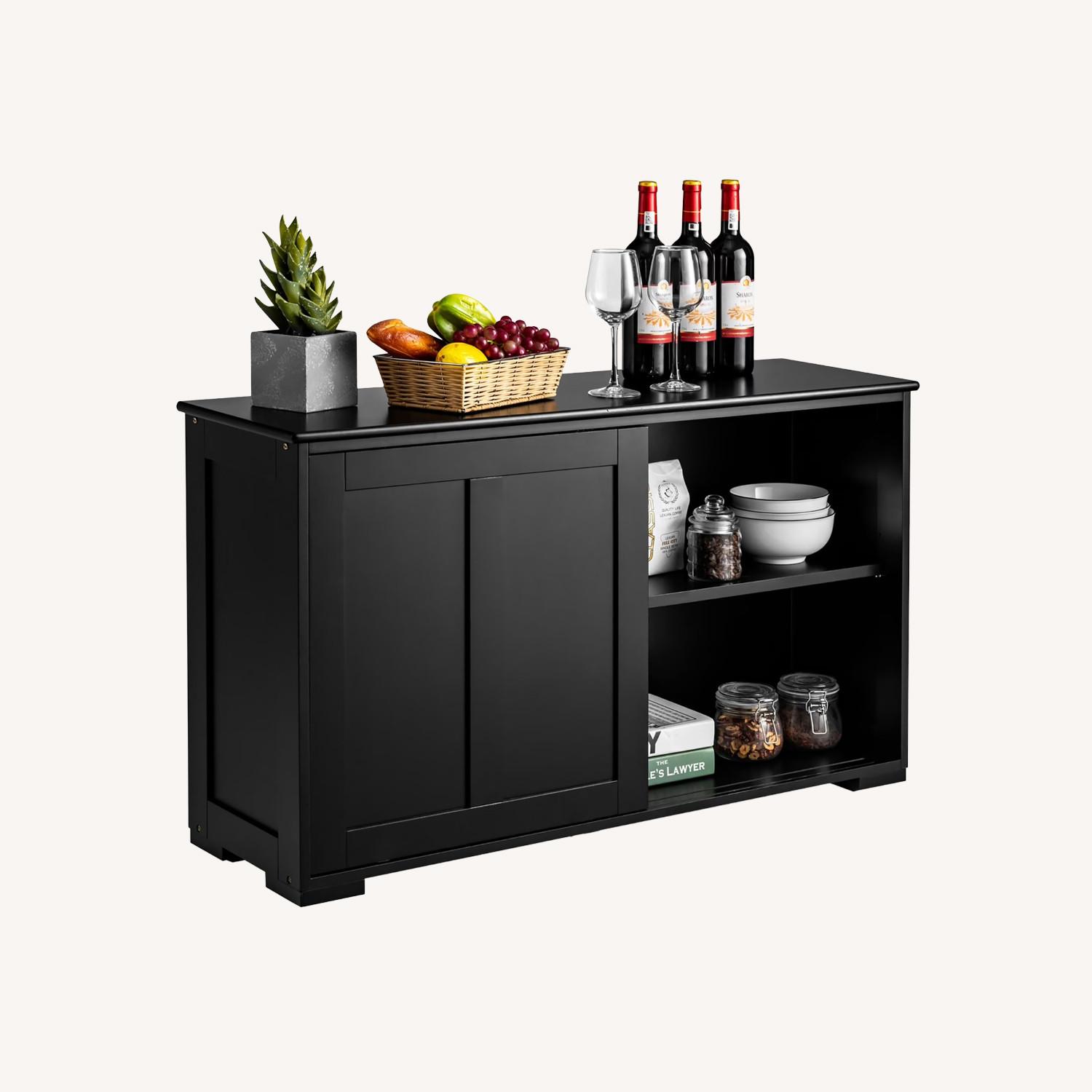 Target Black Wood Media Storage - image-0