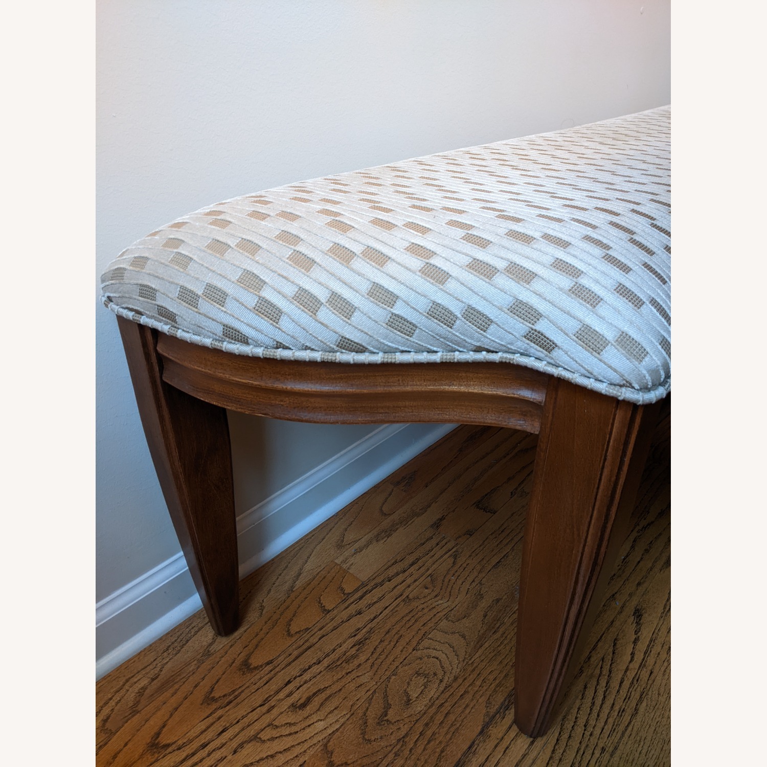 Bernhardt Geometric Gold Fabric Bench - image-1