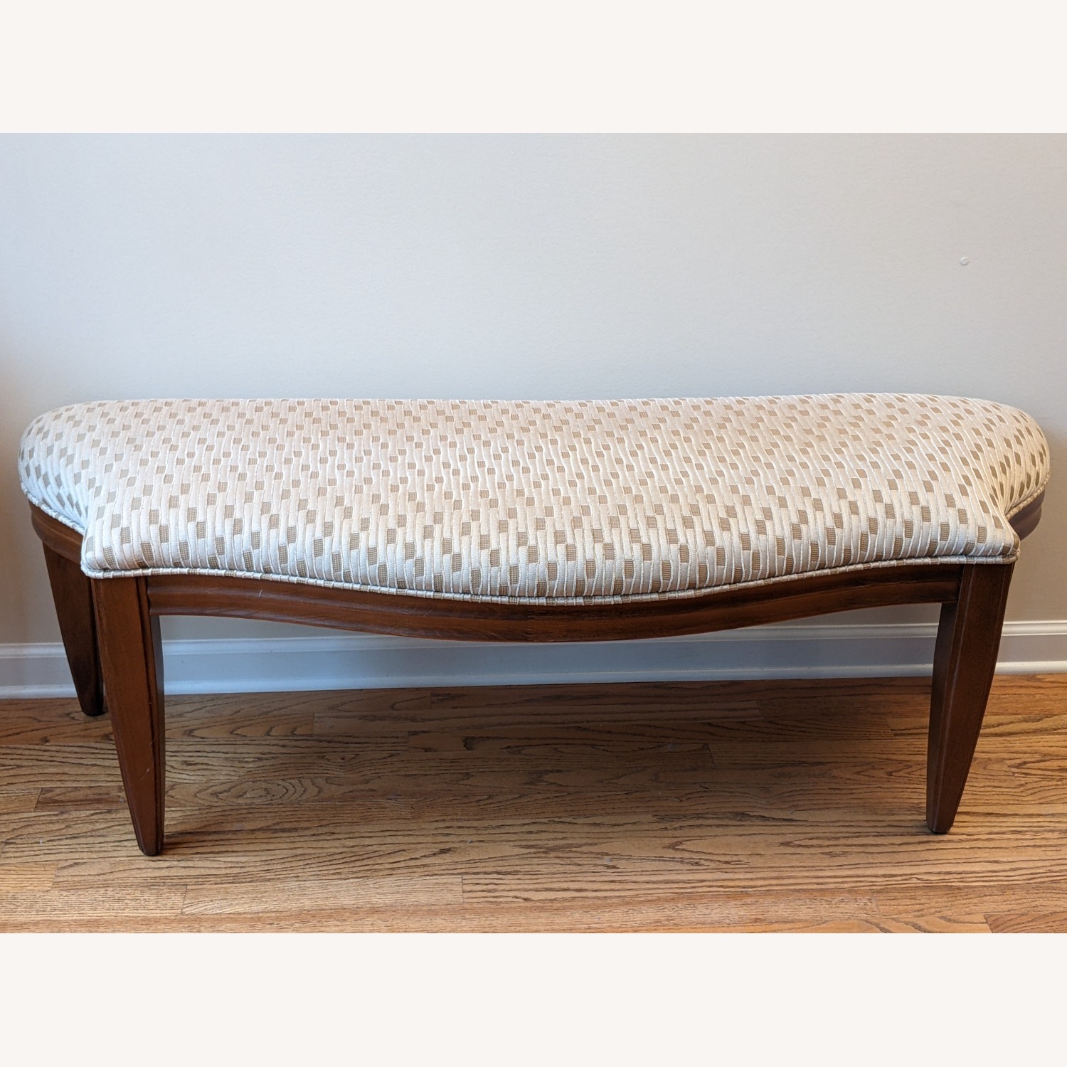 Bernhardt Geometric Gold Fabric Bench - image-0