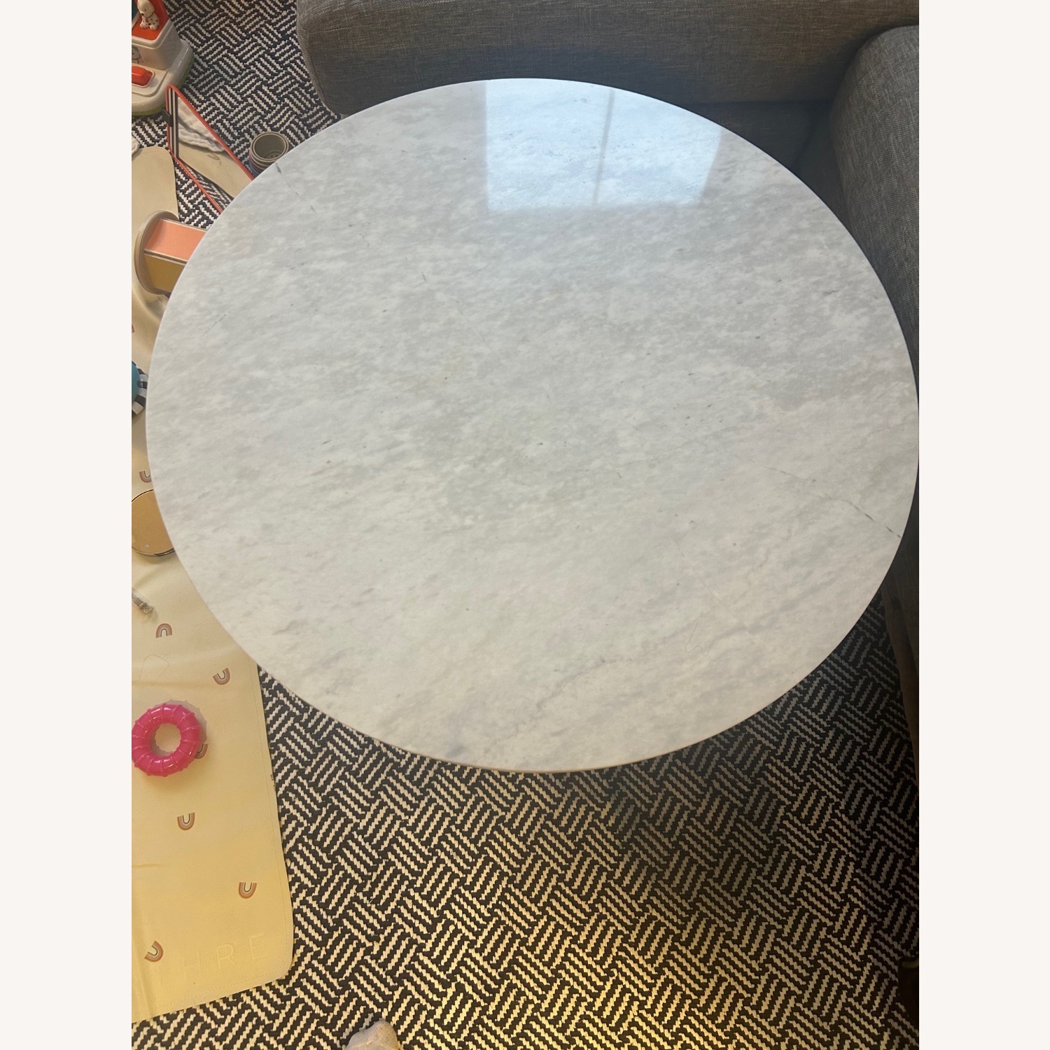 West Elm Reeve White Marble Coffee Table - image-4