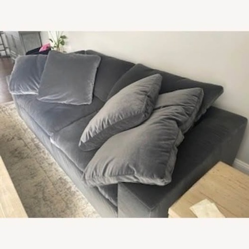 Used Restoration Hardware Velvet 8 ft. Sofa in Twilight Gray for sale on AptDeco