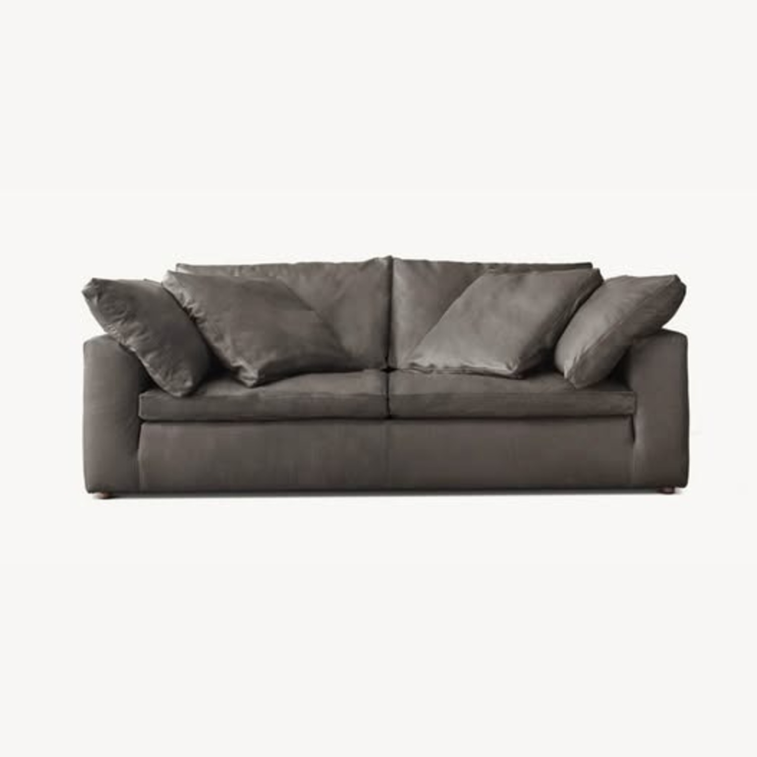 Restoration Hardware Velvet 8 ft. Sofa in Twilight Gray - image-0