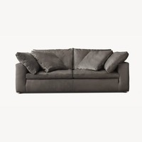 Restoration Hardware Velvet 8 ft. Sofa in Twilight Gray