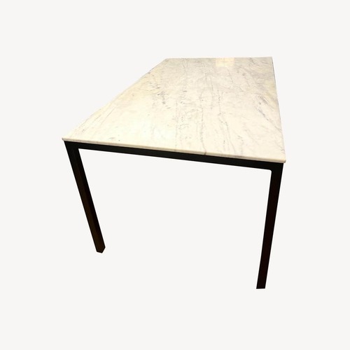 Used CB2 White Marble Dining Table for sale on AptDeco