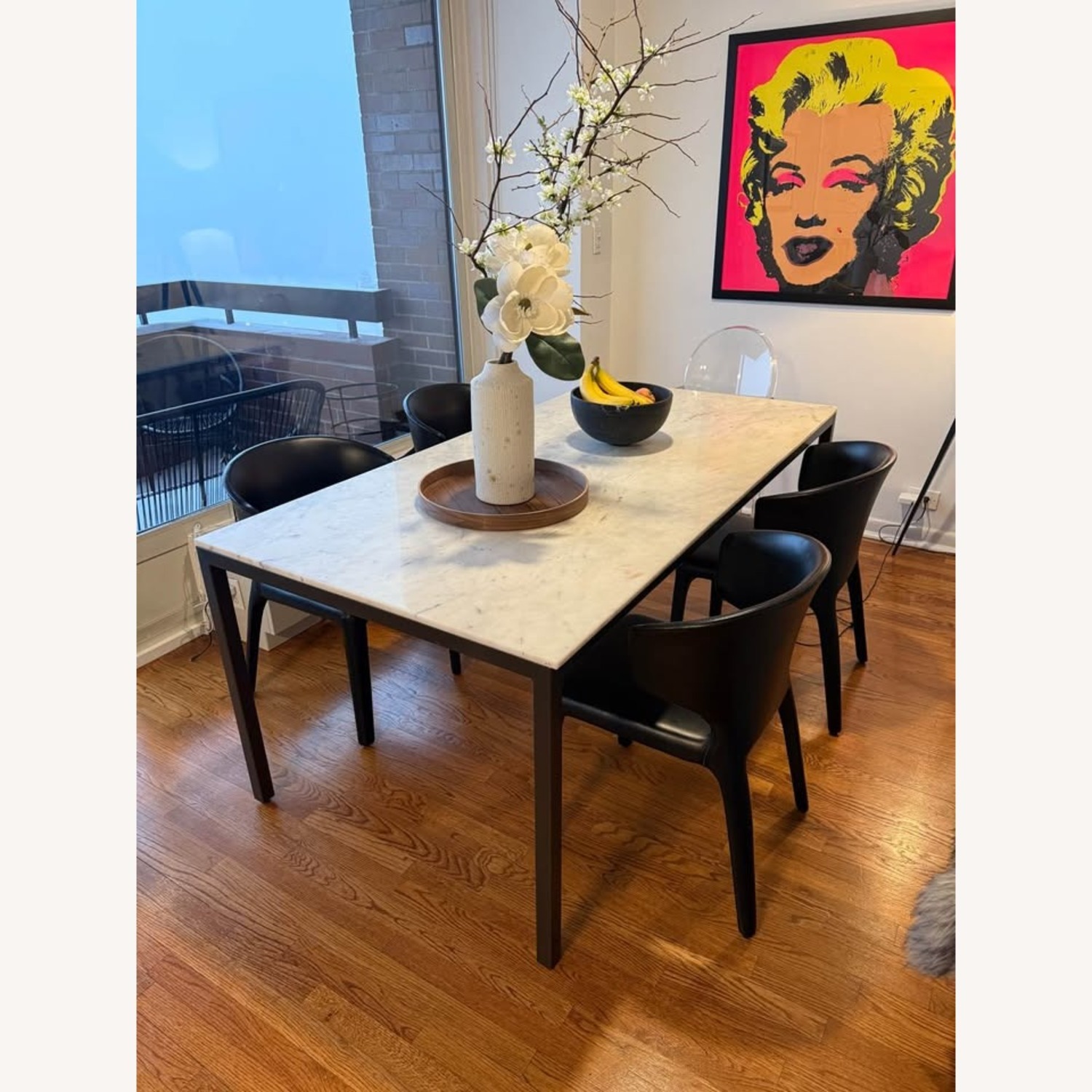 CB2 White Marble Dining Table - image-5