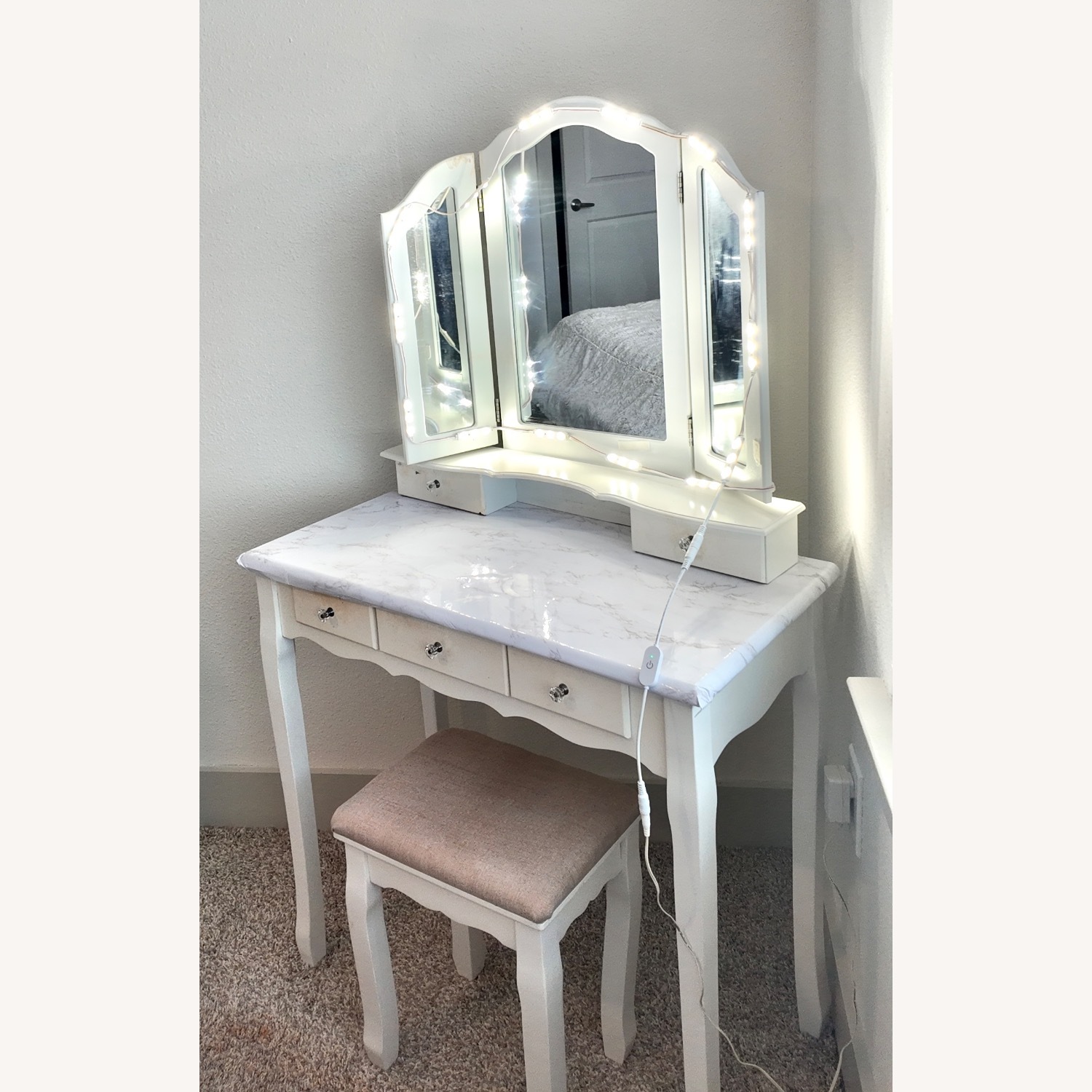 Amazon White Wood Dresser - image-5