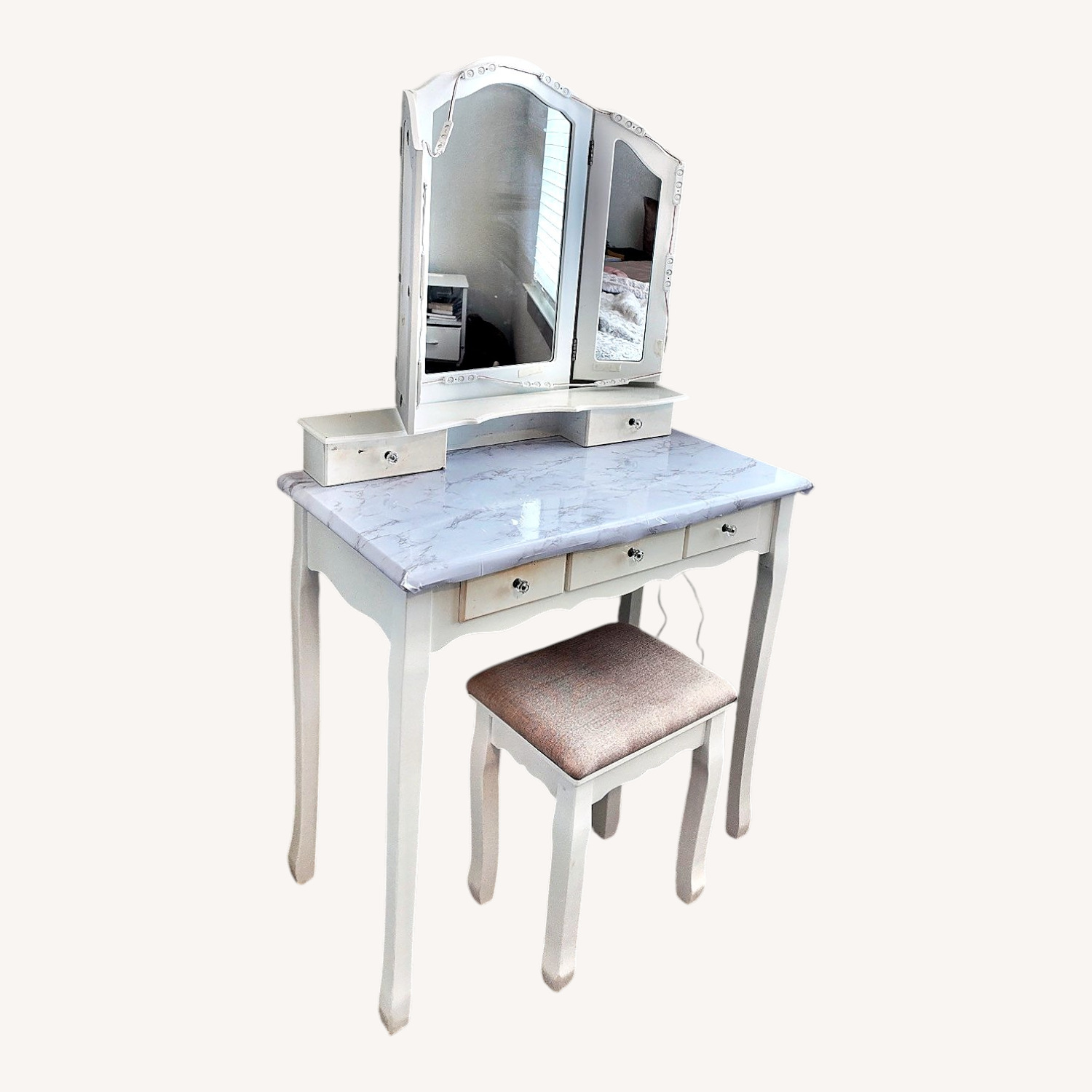 Amazon White Wood Dresser - image-0