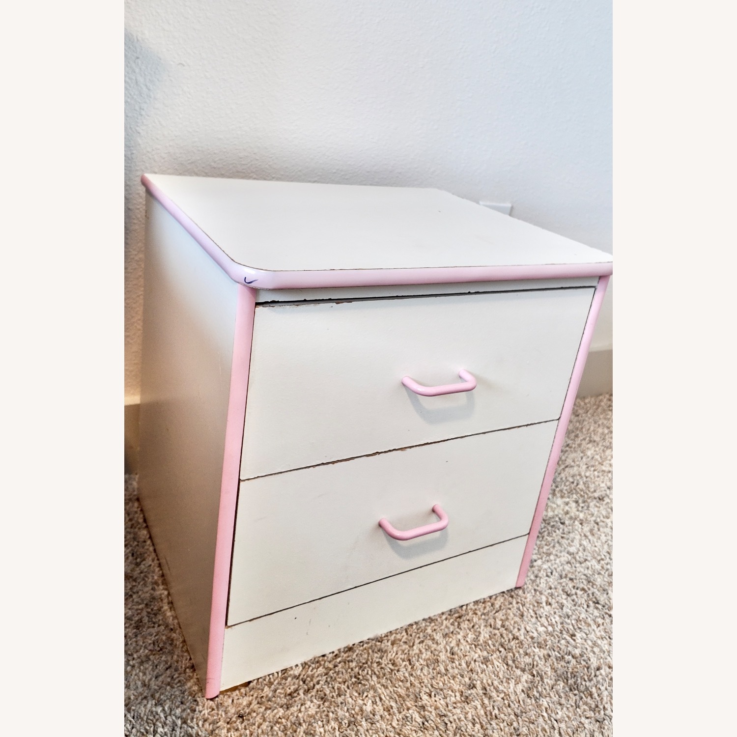 White Wood Nightstand - image-2