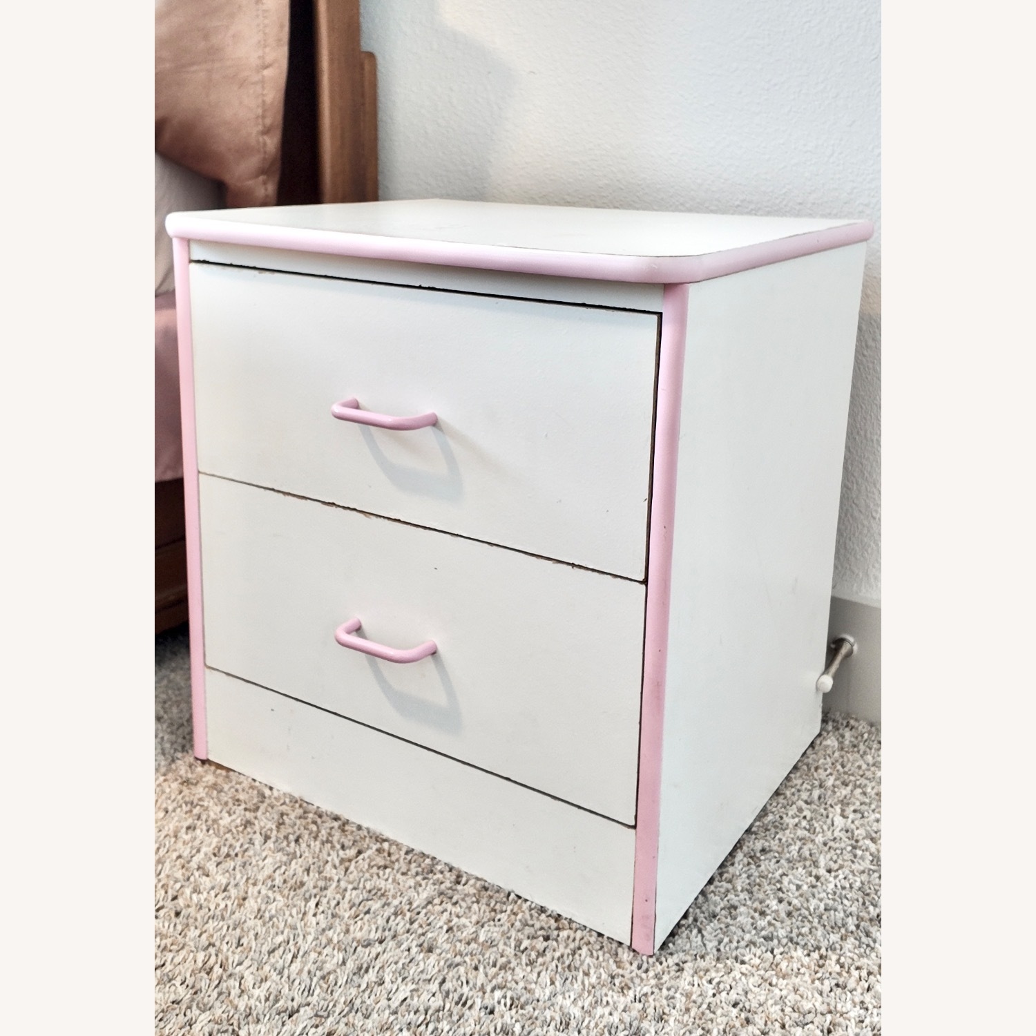 White Wood Nightstand - image-1