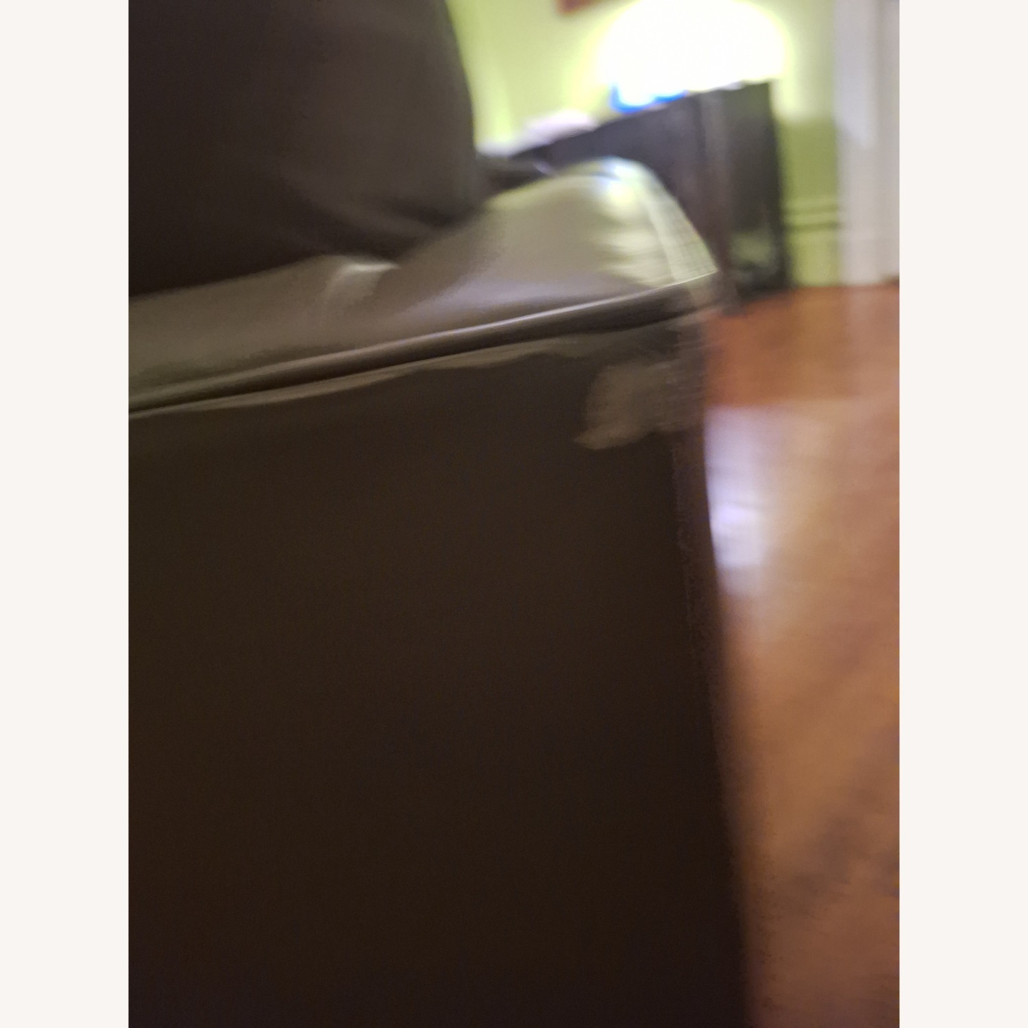 Crate & Barrel Lounge Leather Swivel Chair - image-3