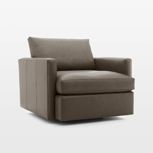 Used Crate & Barrel Lounge Leather Swivel Chair for sale on AptDeco