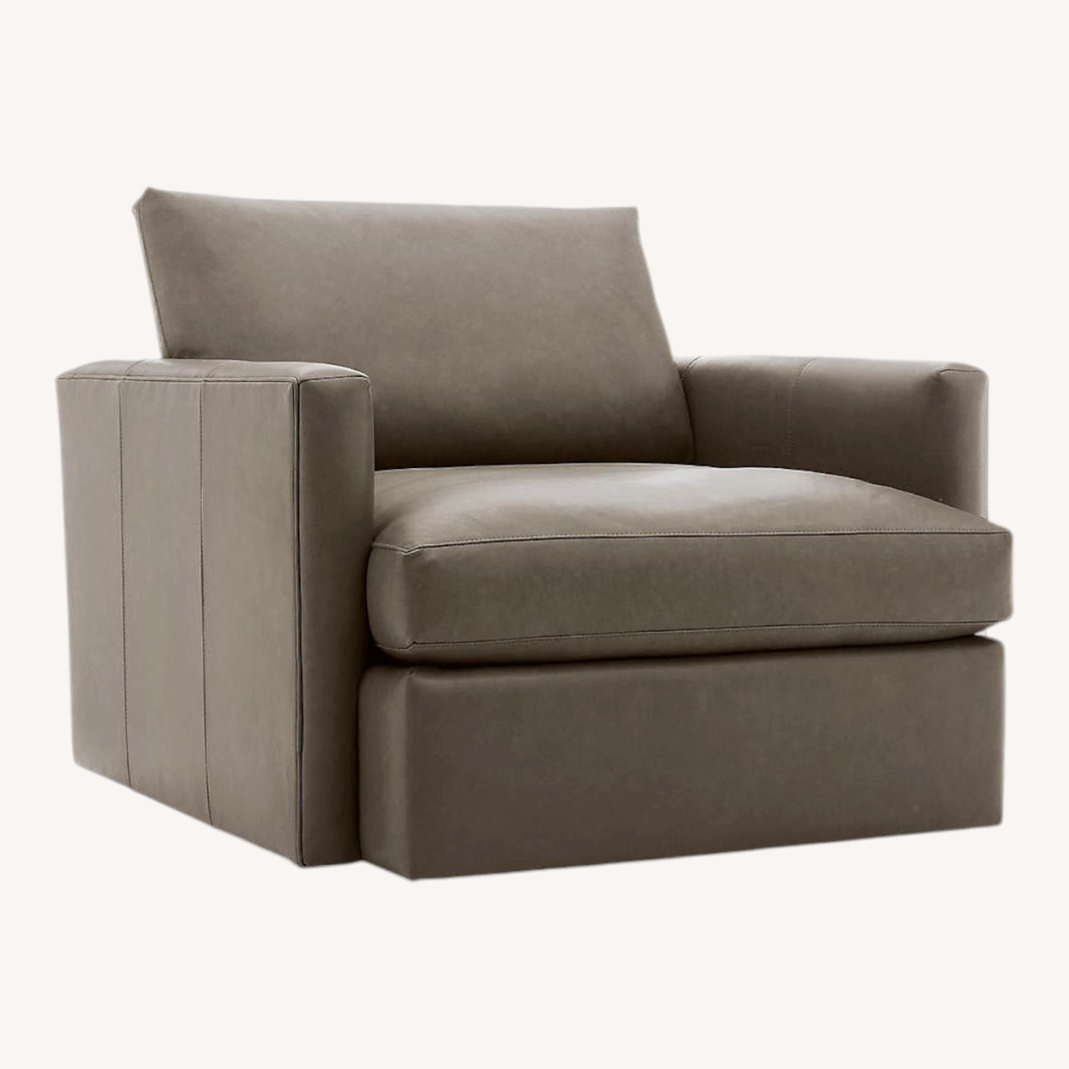 Crate & Barrel Lounge Leather Swivel Chair - image-0