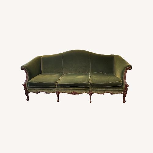 Used Vintage Green Velvet 3 Seater Sofa for sale on AptDeco