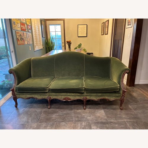 Used Vintage Green Velvet 3 Seater Sofa for sale on AptDeco