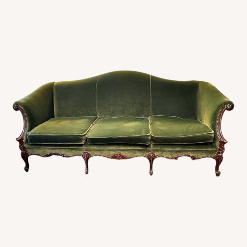 Used Vintage Green Velvet 3 Seater Sofa for sale on AptDeco