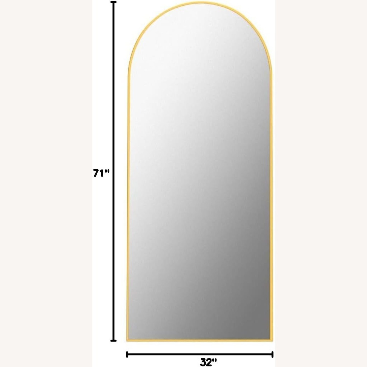 Amazon Antok Gold Arched Full-Length Floor Mirror - image-2