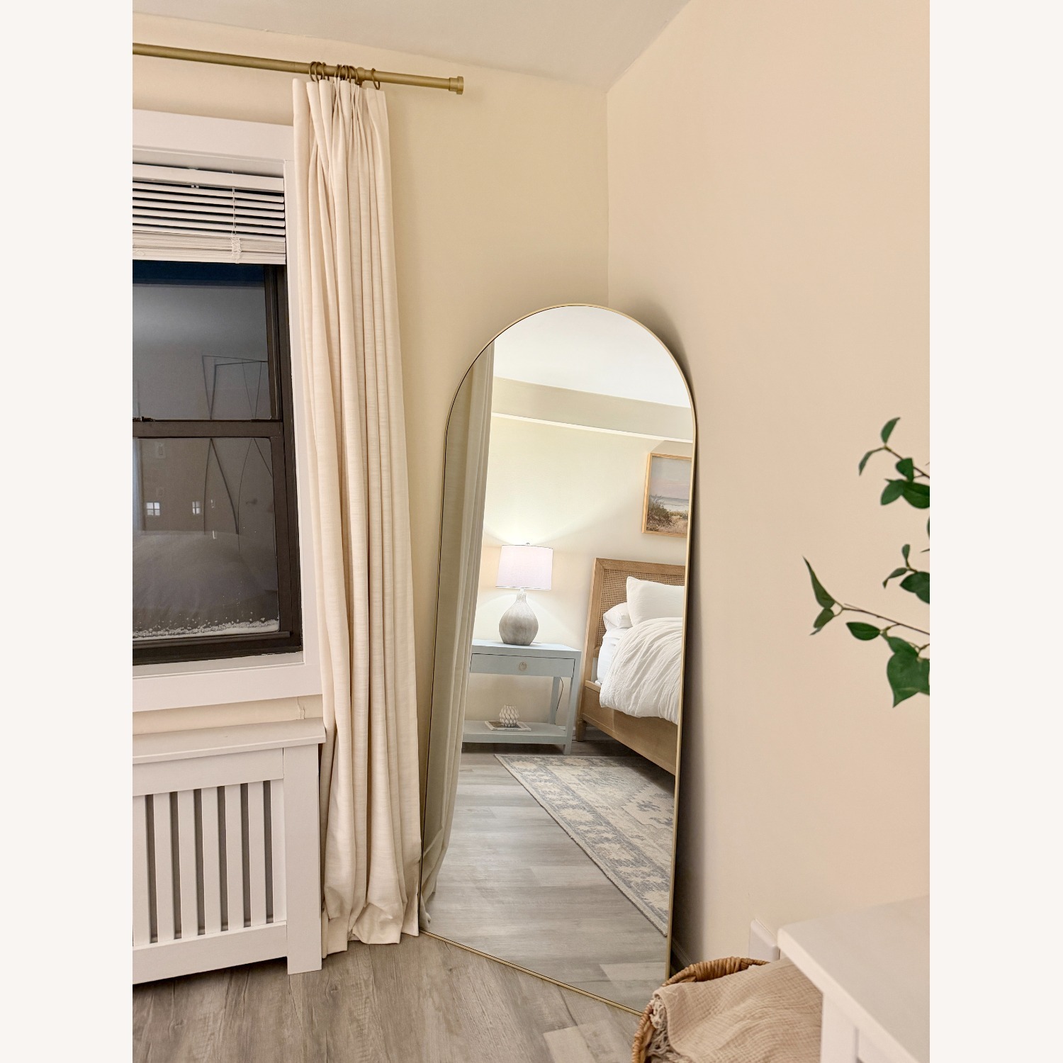 Amazon Antok Gold Arched Full-Length Floor Mirror - image-5