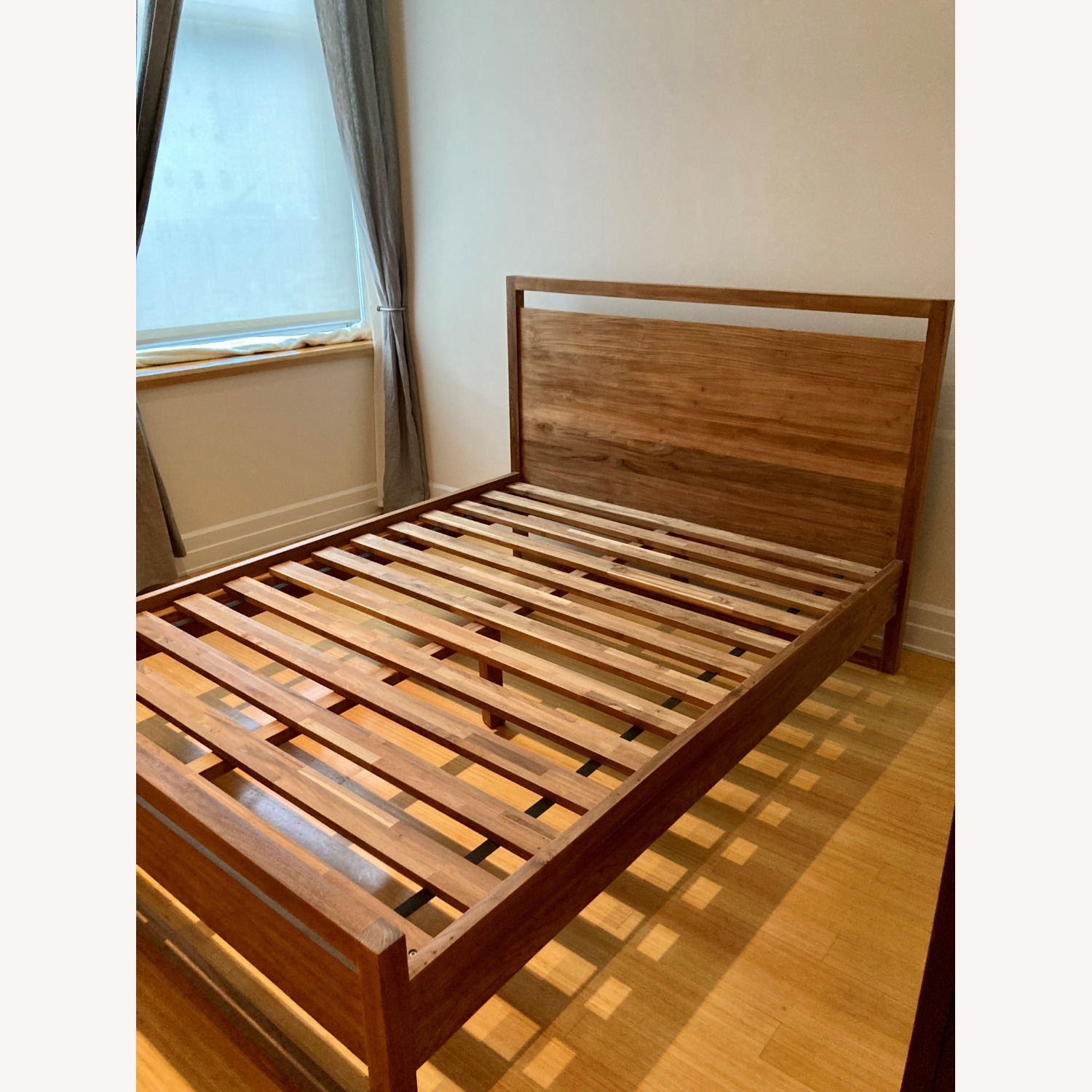 Crate & Barrel Natural Teak Wood Queen Bed - image-2