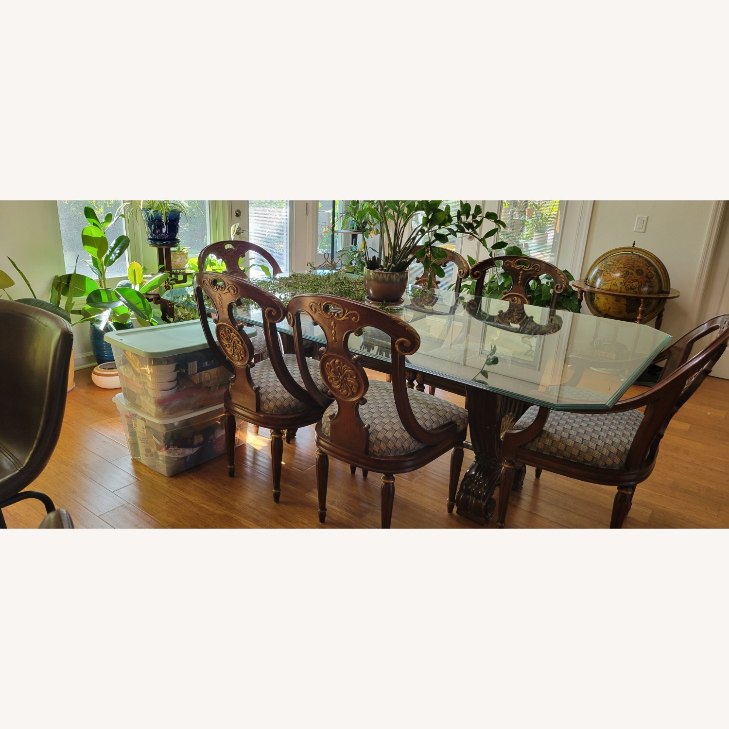 Luxe Home Glass Dining Table with 6 Chairs - image-0