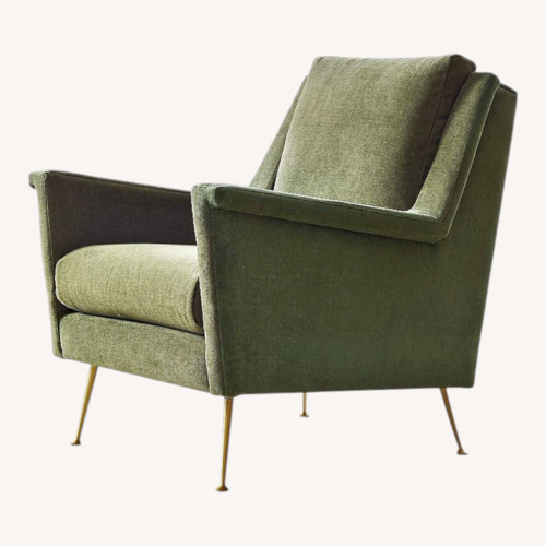 Used West Elm Green Velvet Armchair for sale on AptDeco