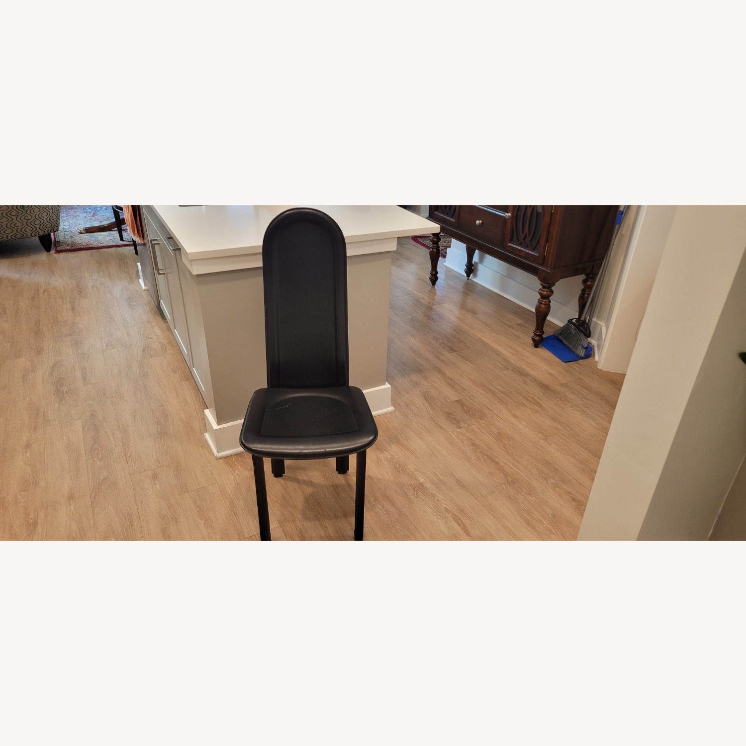 Marble Dining Table with 6 Leather Chairs - image-4