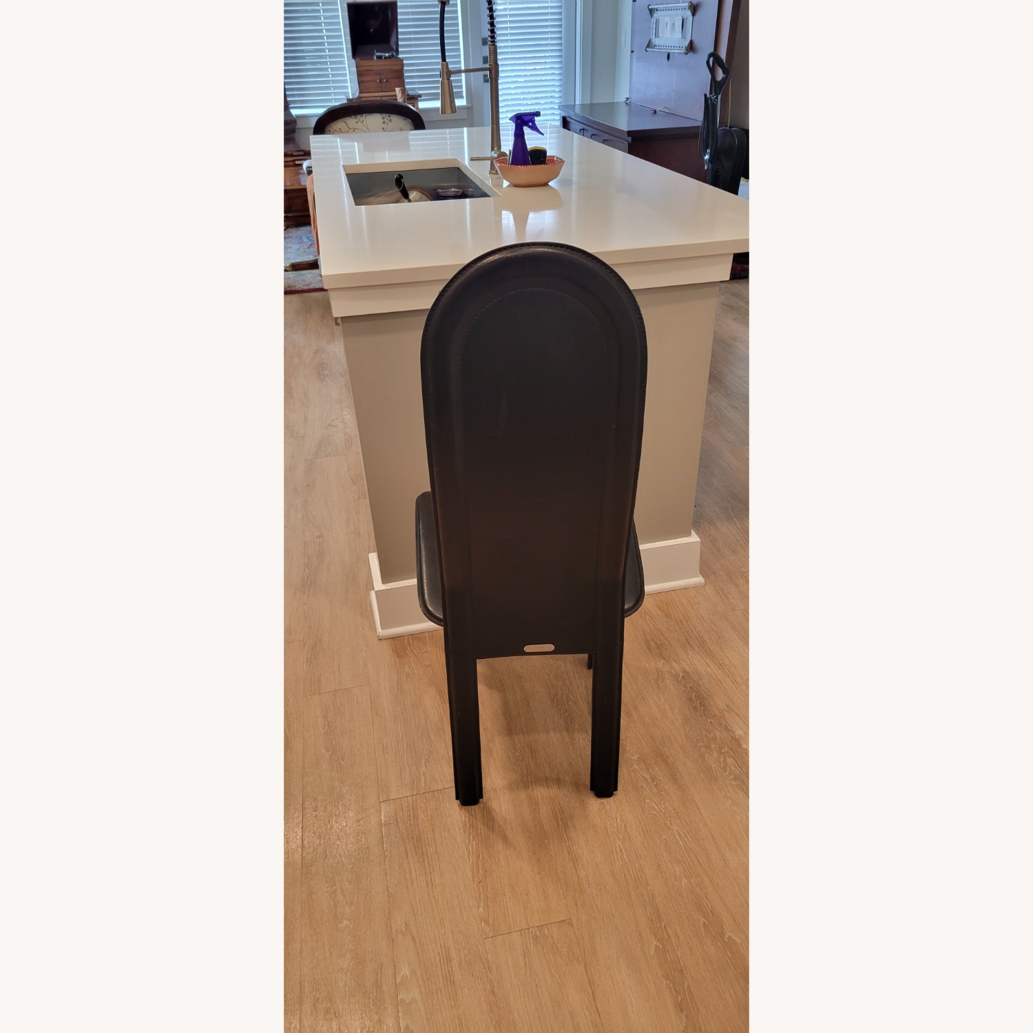 Marble Dining Table with 6 Leather Chairs - image-3