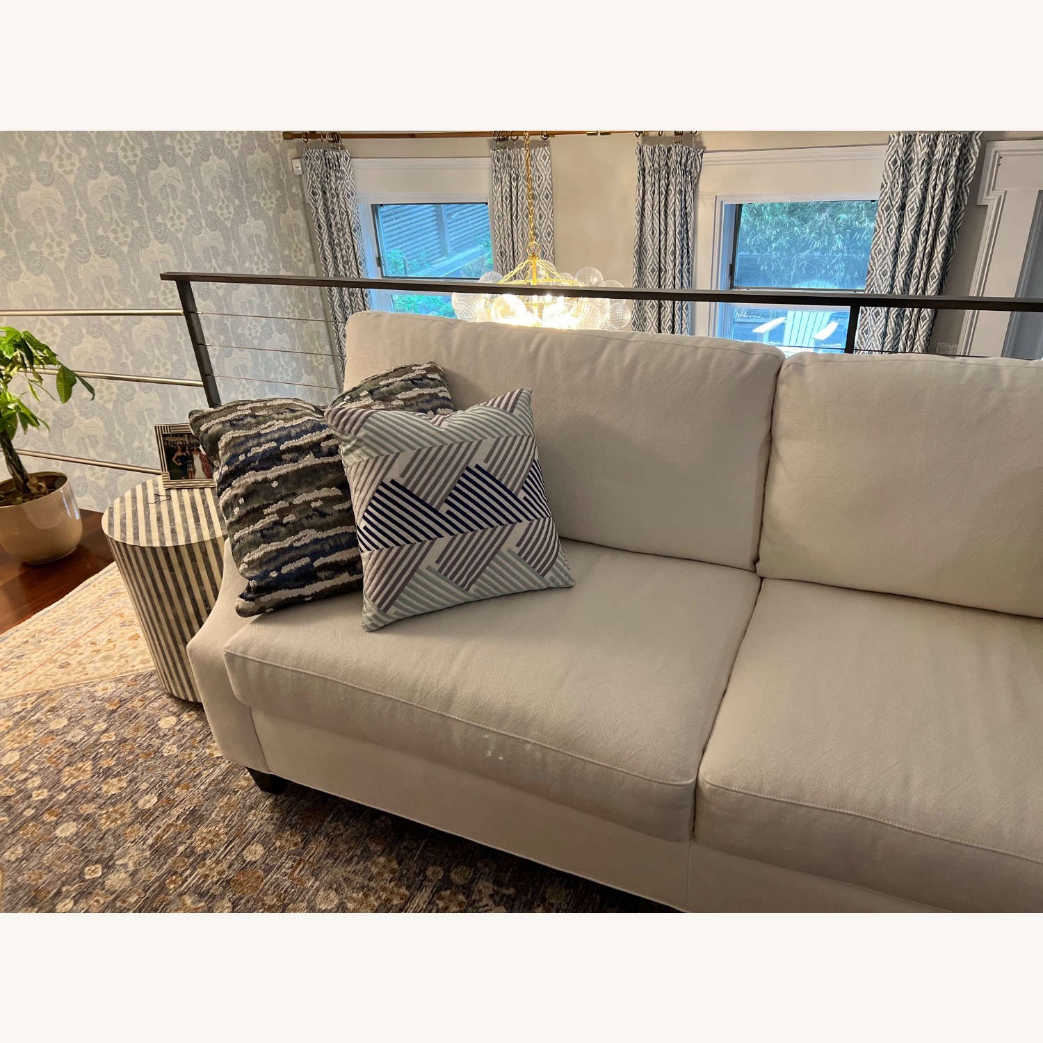 Sherrill Furniture White Fabric 3+ Seater Sofa - image-2
