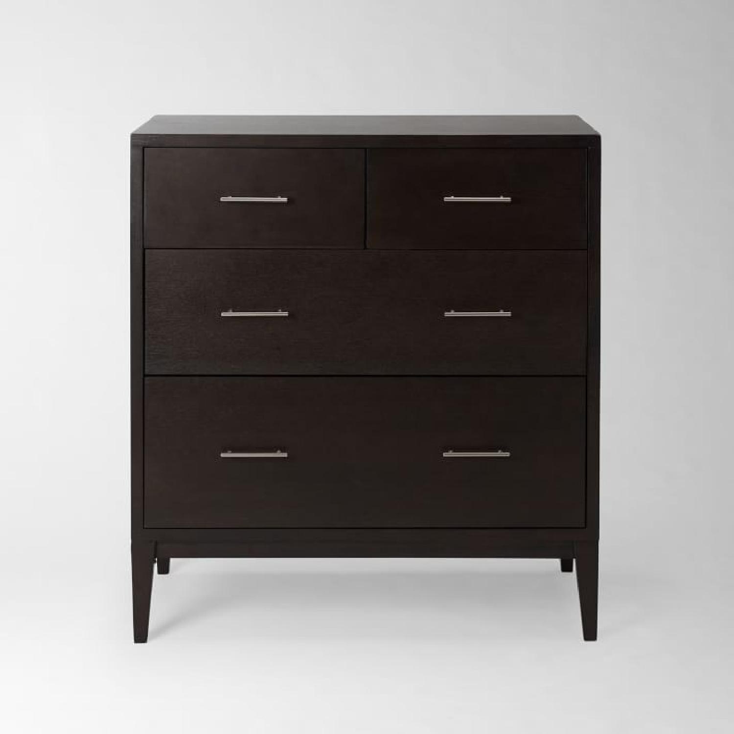 West Elm Narrow Leg Chocolate Brown Wood Dresser - image-0