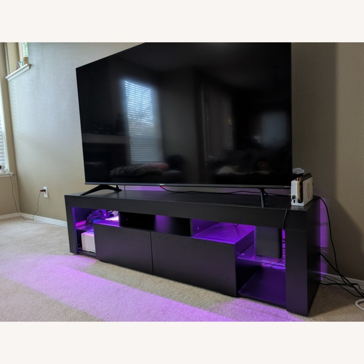 Amazon WLIVE Modern TV Stand with LED Lights - image-2