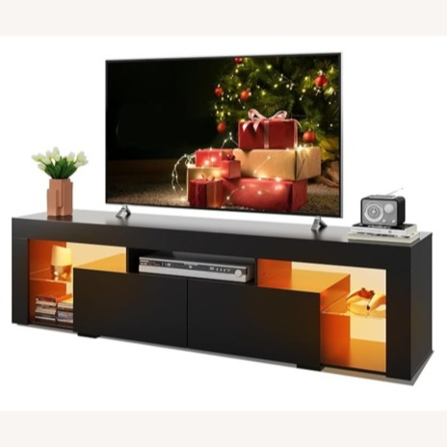 Amazon WLIVE Modern TV Stand with LED Lights - image-3