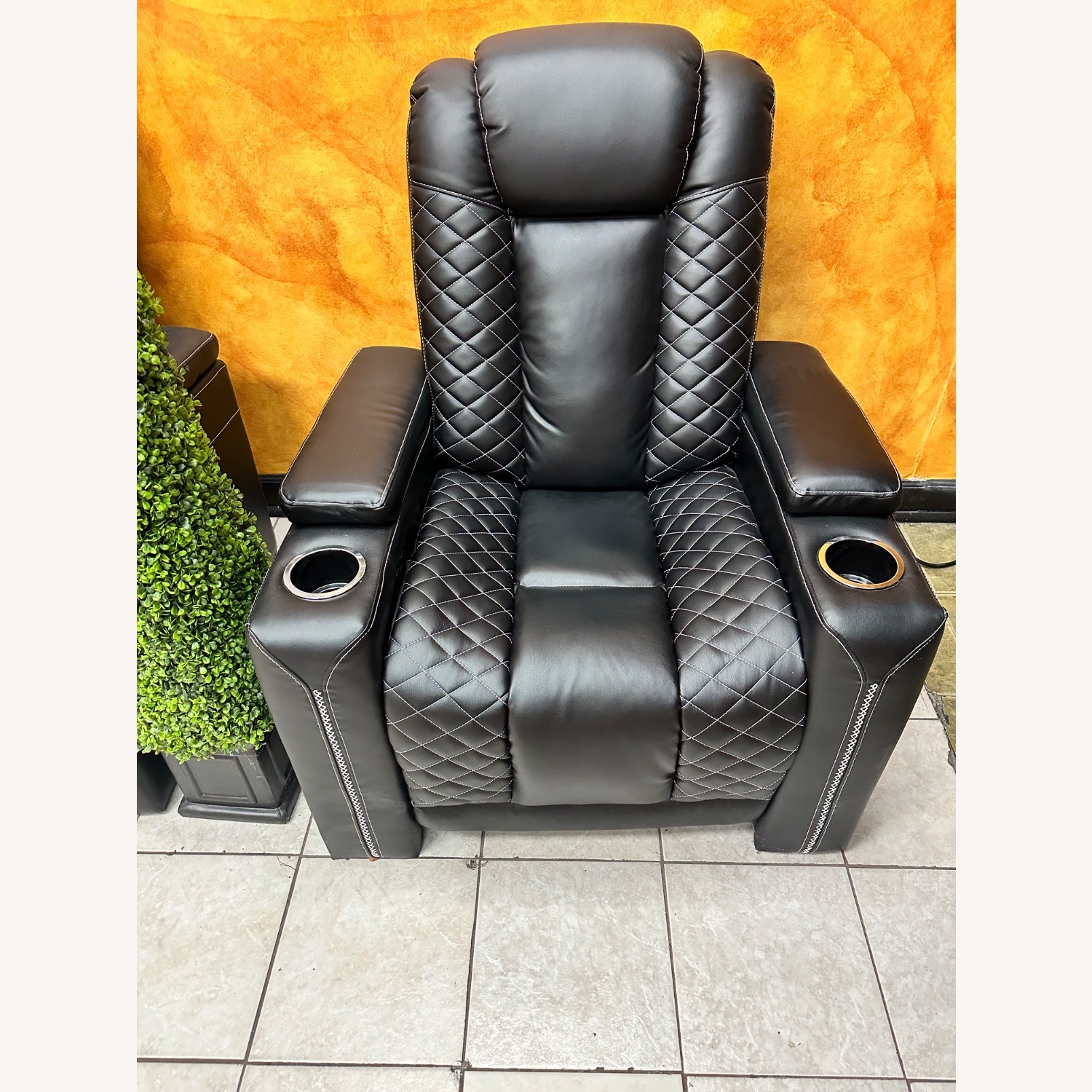 Black Leather Recliner - image-2