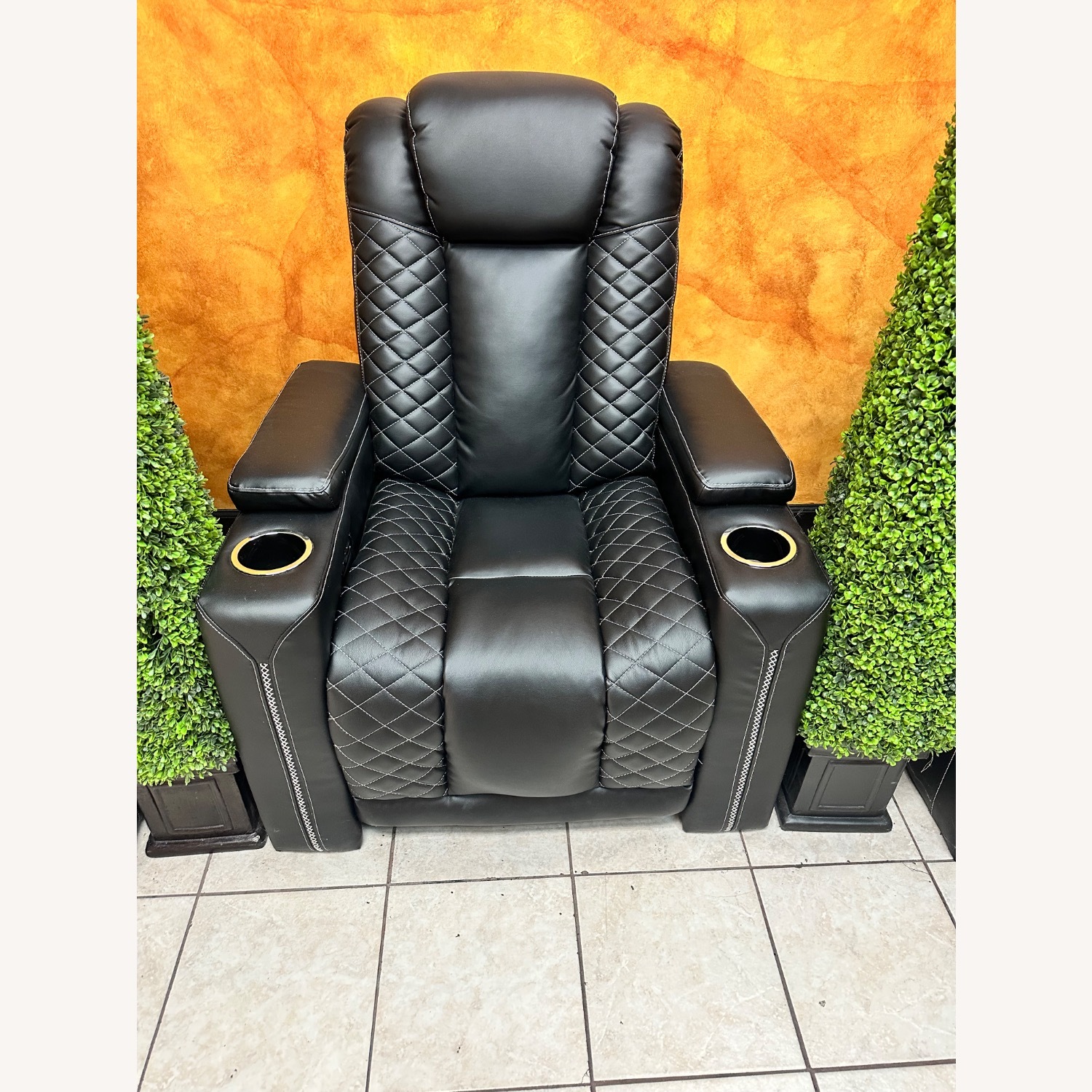 Black Leather Recliner - image-1