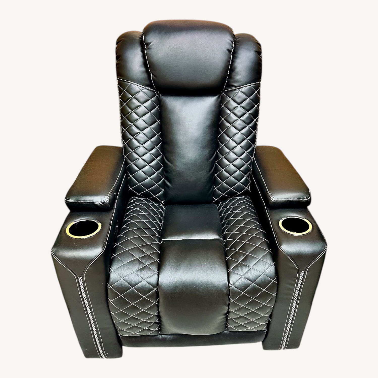 Black Leather Recliner - image-0