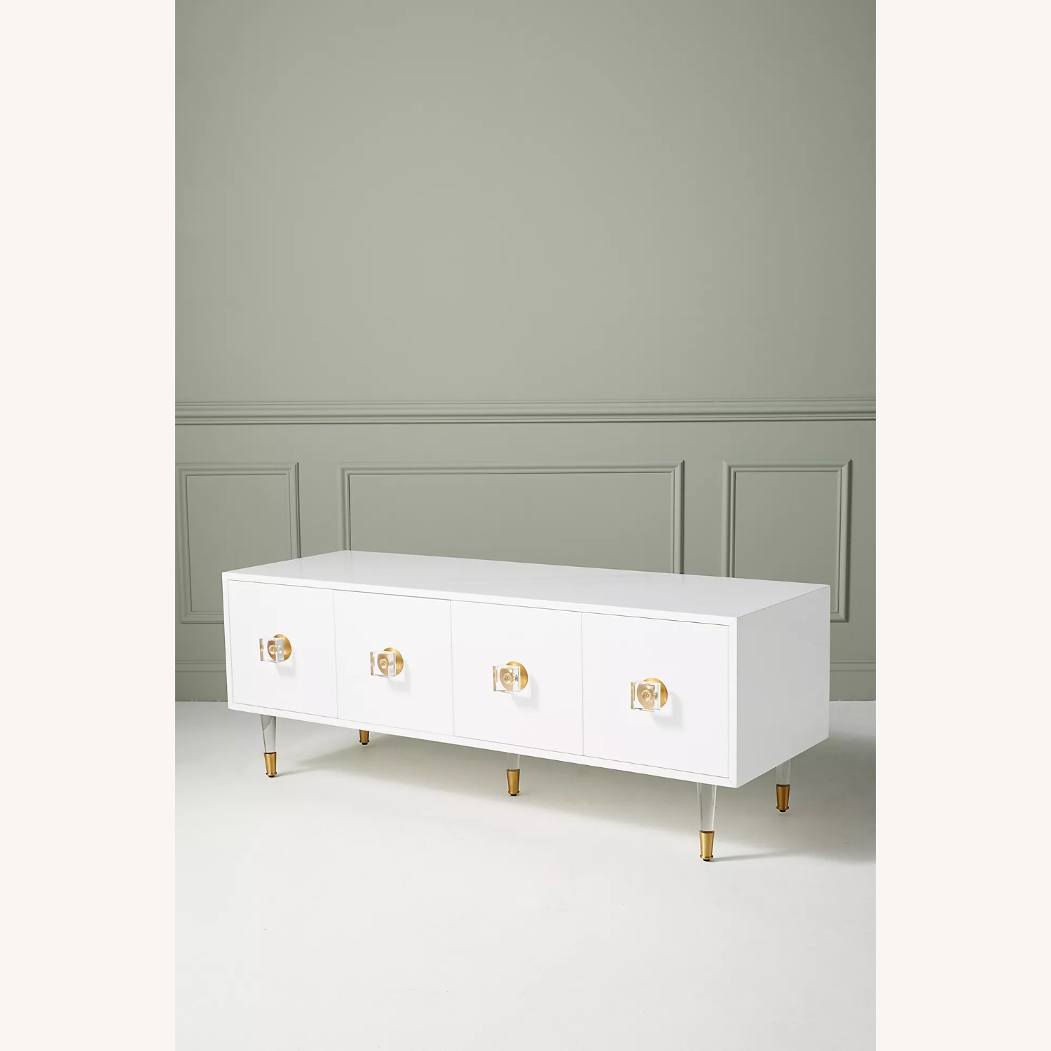 Anthropologie White Media Storage Cabinet - image-0